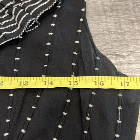 KATE SPADE ♠️  Silk Dress   2 Black Ruffles Sleeveless AND embroidered EUC - Picture 11 of 12